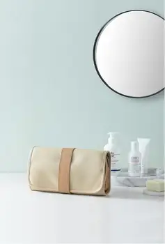 

Good Quality Cosmetic Bag PU Solid Fashion Cases Makeup Bag Women High Capacity Waterproof Travel Outdoor Wash Bag