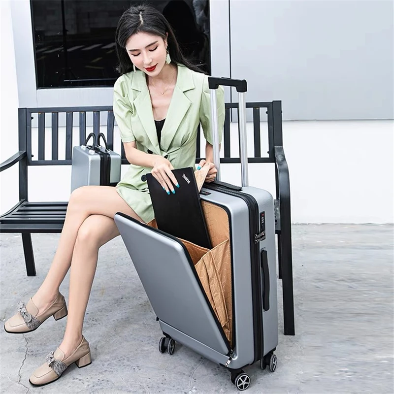 20" Inch Laptop Hand Luggage Carry On Hard Cabin Travel Suitcase Set rolling luggage trolley,folding luggage trolley