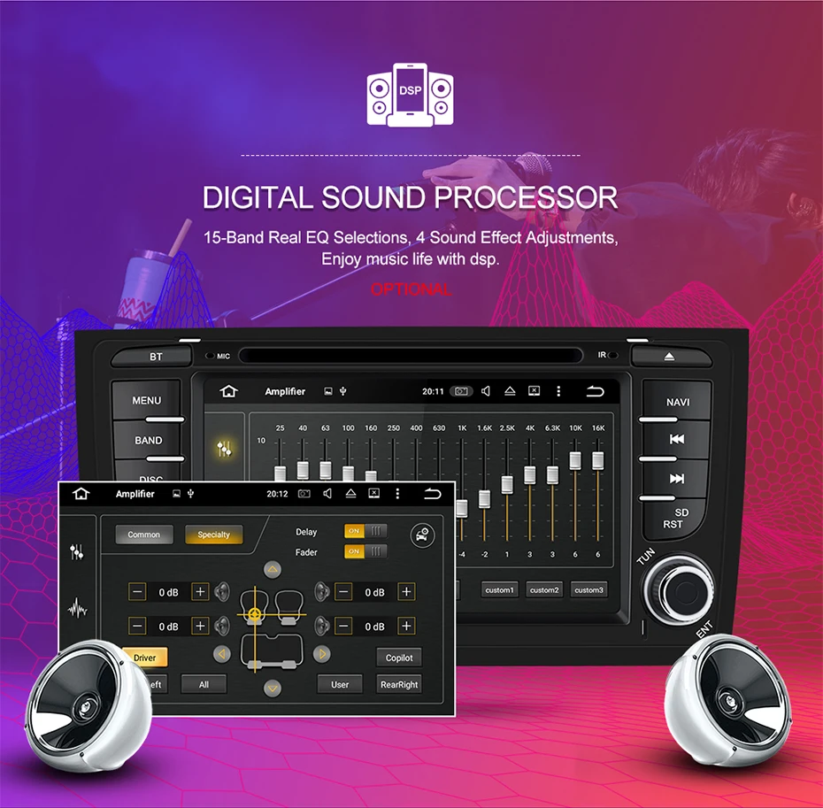 Flash Deal Android Bluetooth Autoradio Vehicle GPS Navigation for Audi A6 DSP Auto Radio 2 Din Touch Screen Car Multimedia Player Parktroni 3