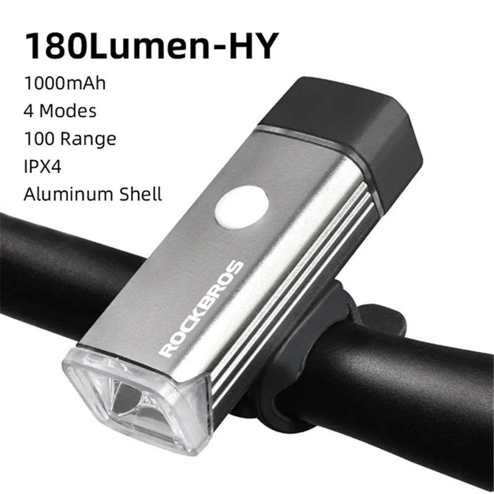 Standard 180Lumen ROCKBROS перезаряжаемый водонепроницаемый велосипедный светильник для езды на велосипеде MTB головной светильник вспышка светильник для велосипеда передняя лампа Аксессуары для велосипеда - Цвет: Standard 180Lumen