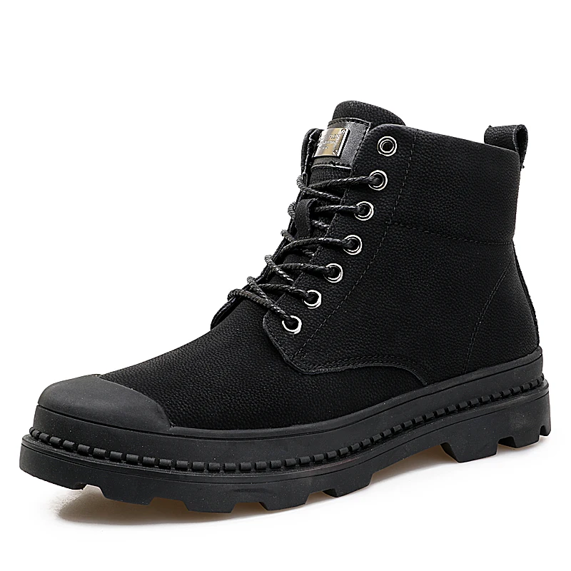 

Fashion sneakers winter plus velvet warm men's boots brand high quality casual footwear comfortable high top Leather shoes *5829