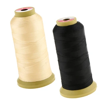 

Black/Beige Professional 2000 Meters Wigs Weaving Nylon Thread for Wig Making, Blocking Knitting, Modeling and Crafts, 2 Pack