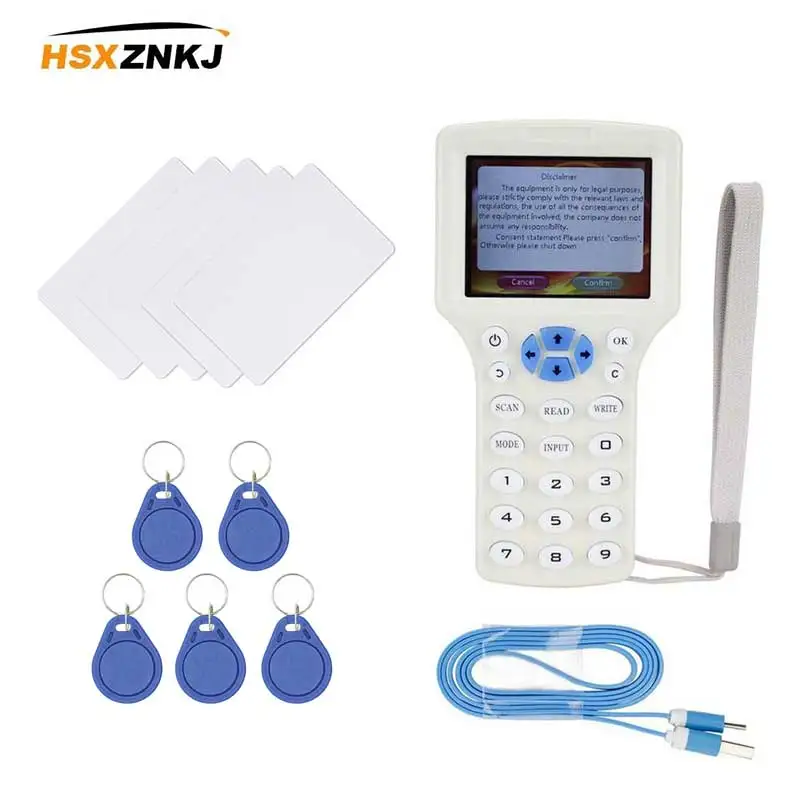 

English version access control card duplicator RFID ID125KHZ card reader NFC IC13.56MHZ card writer