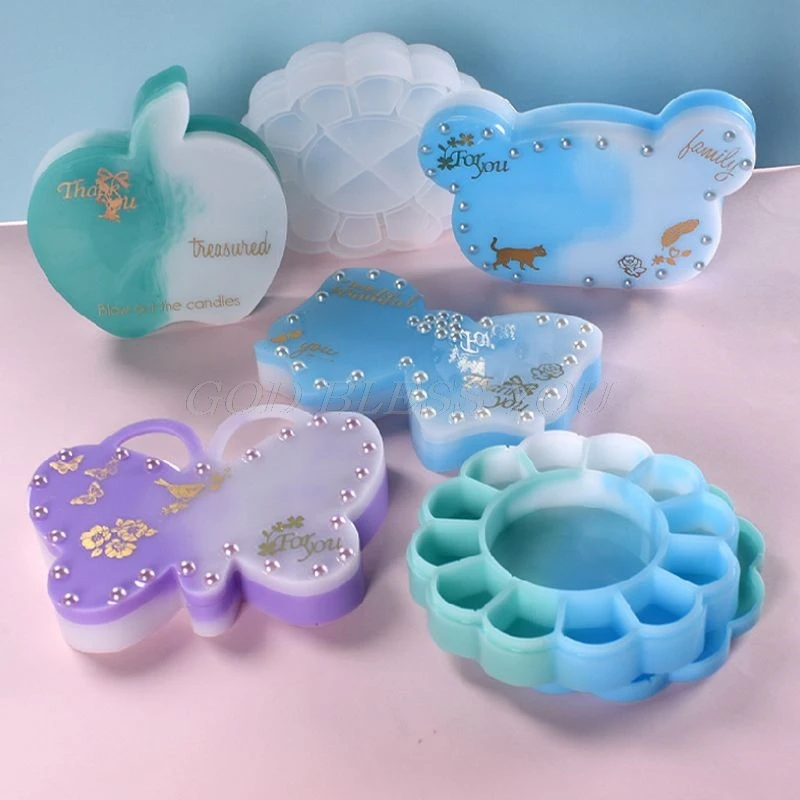 

UV Crystal Resin Decorative Craft DIY Bear Butterfly Storage Box Epoxy Mold