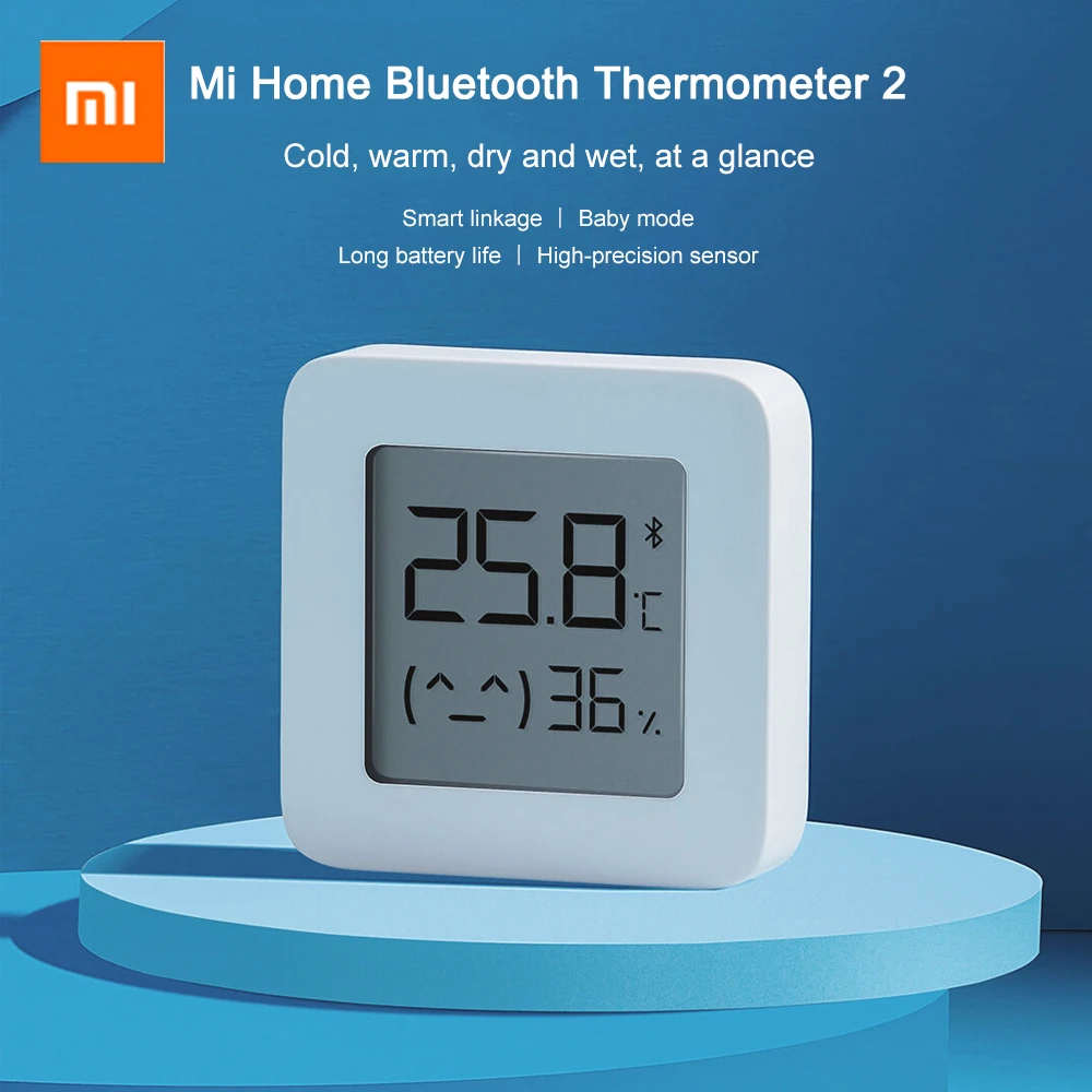 XIAOMI-termómetro con Bluetooth 4,2, higrómetro 2, pantalla LCD, Digital, temperatura, humedad, Sensor inteligente de alta precisión, App