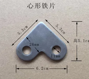 

10pcs 53x53x62mm thickness:3.5mm Heart shaped iron sheet 90 degree bracket connecting rod welding angle code laminate