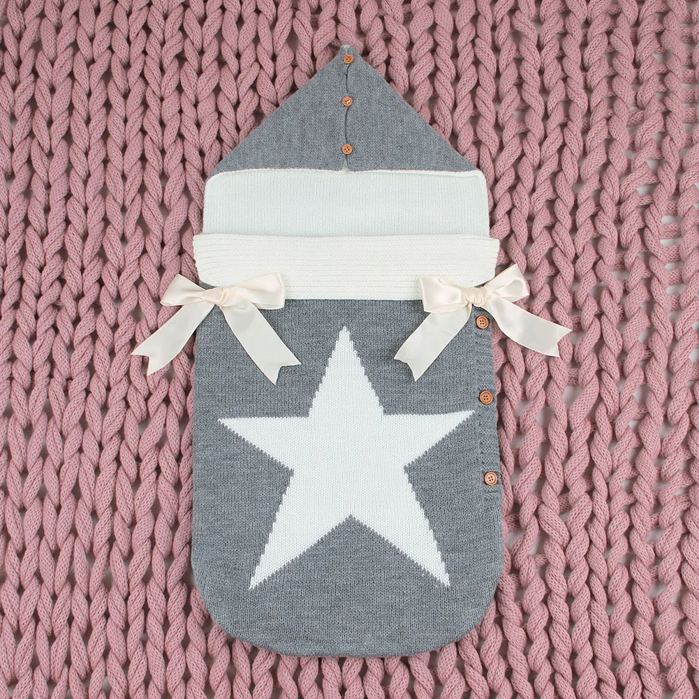 

Newborn Envelopes for Discharge 100%Acrylic Knitted Baby Bebes Sleeping Bags Autumn Outerwear Infant Stroller Sleepsack