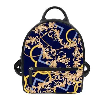 

Customized Mini Women Backpack Small PU Leather Bag pack for Teenage Girls Casual Travel Backpack Mochila European Pattern Print