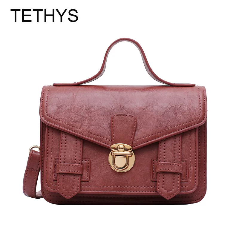 

TETHYS Vintage Leather Shoulder Bag Women High Quality Messenger Bag Ladies Designer Bags Women Fashion Bag Monederos Para Mujer