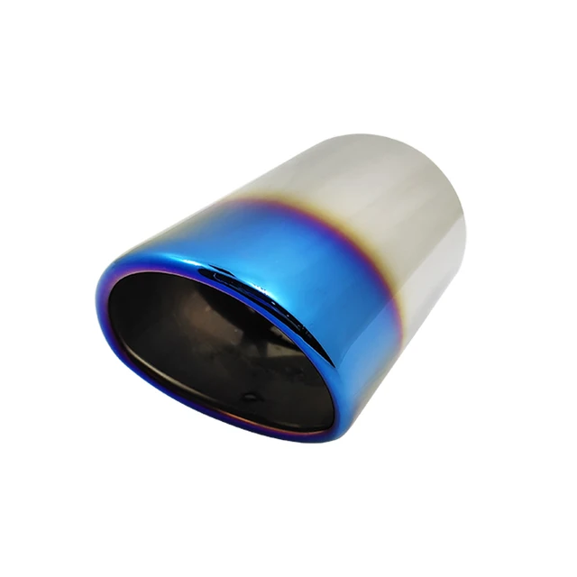 Car exhaust pipe is suitable for Audi Q5 Volvo V70 Mazda 3 Honda Accord stainless steel silencer tail throat accessories Half blue