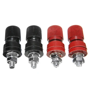 

4pcs M6 Terminal Binding Posts 6mm Speaker Power Supply Binding Post for Amplifier Loudspeaker (2Red+ 2Black)