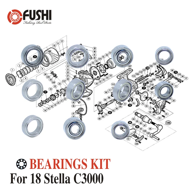 Fishing Reel Stainless Steel Ball Bearings Kit For Shimano 14 Stella C3000  C3000SDH C3000 X G Spinning reels Bearing Kits - AliExpress