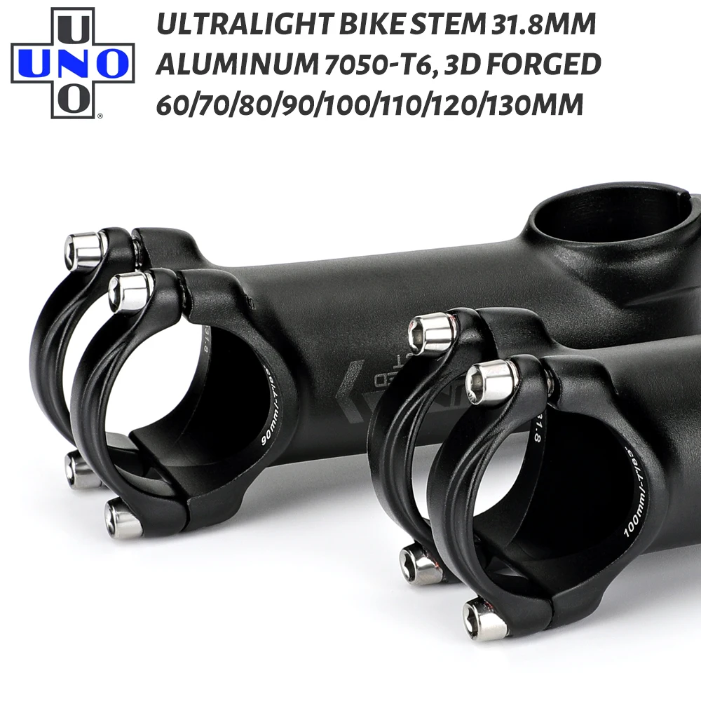 

UNO Ultralight Bike Stem 7 Degree 31.8mm Kalloy King Stems AL7050 60 70 80 90 100 110 120 130mm MTB Road Bicycle Handlebar Stem