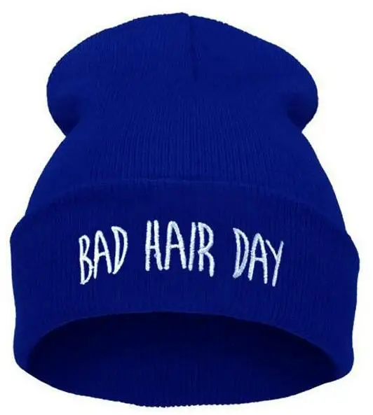 European style hip-hop beanie hat Bad Hair Day letters outdoor ski candy knitted cap women 11 color winter simple wool warm hat