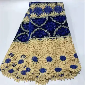 

2019 Latest Guipure Lace Cord Lace Embroiderey French African Cord Lace Fabric High Quality Nigeria Lace Fabric For Wedding LX83