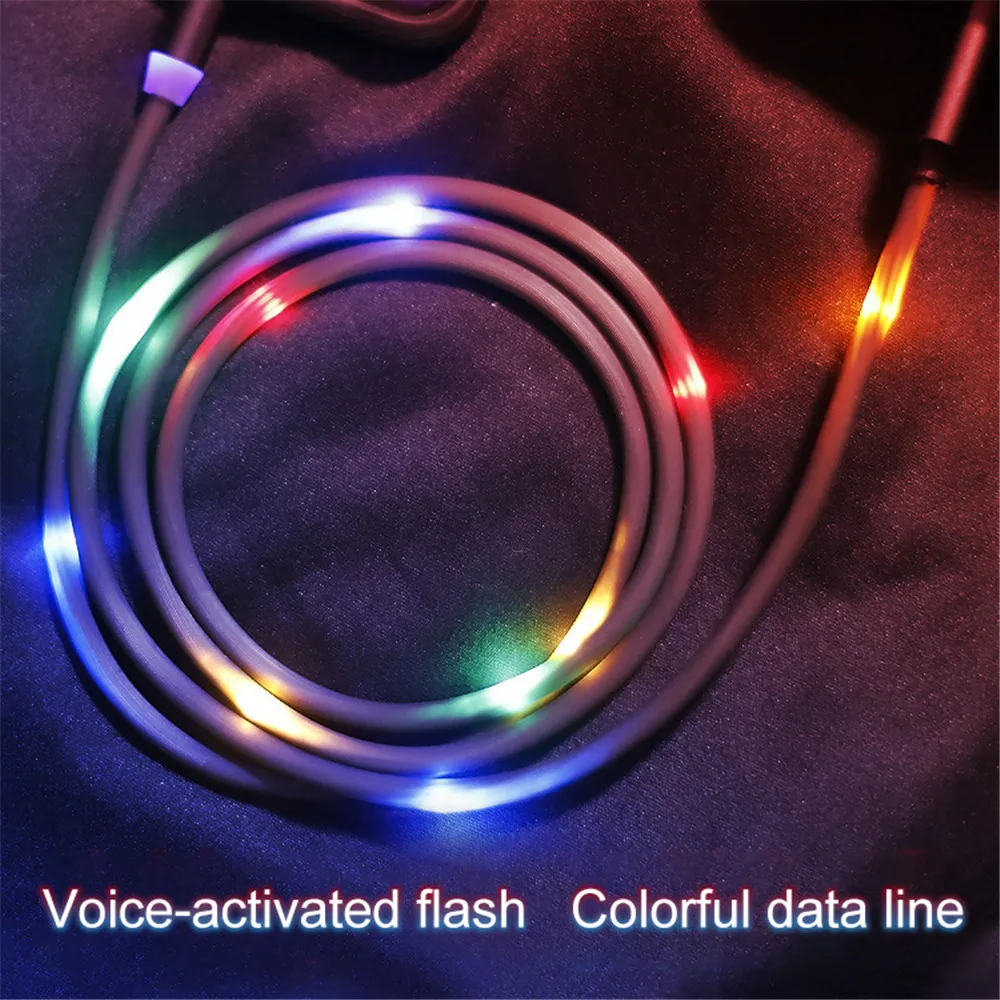 1 м магнитное освещение светодиодный USB C Micro USB кабель для samsung S10 S9 type-c зарядная зарядка магнит Зарядное устройство usb type C кабели