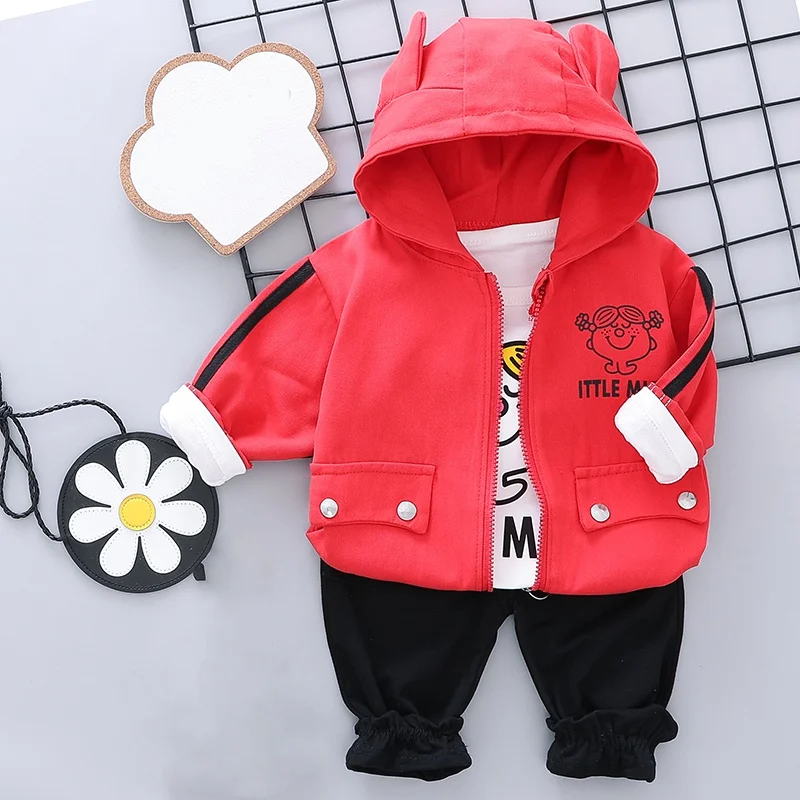 Autumn Hot Sale Baby Boy Girl Cute Long Sleeve Cartoon Print T-shirt Hoodie Sweatshirt Trousers Casual Outfits