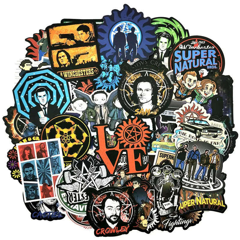 50Pcs/Set Supernatural Graffiti Stickers American TV Series For DIY Luggage Suitcase Laptop Motorcyle Car Pegatinas
