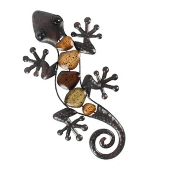 

Home Decor Metal Gecko Wall for Garden Decoration Outdoor Statues Accessories Sculptures and Animals Jardin