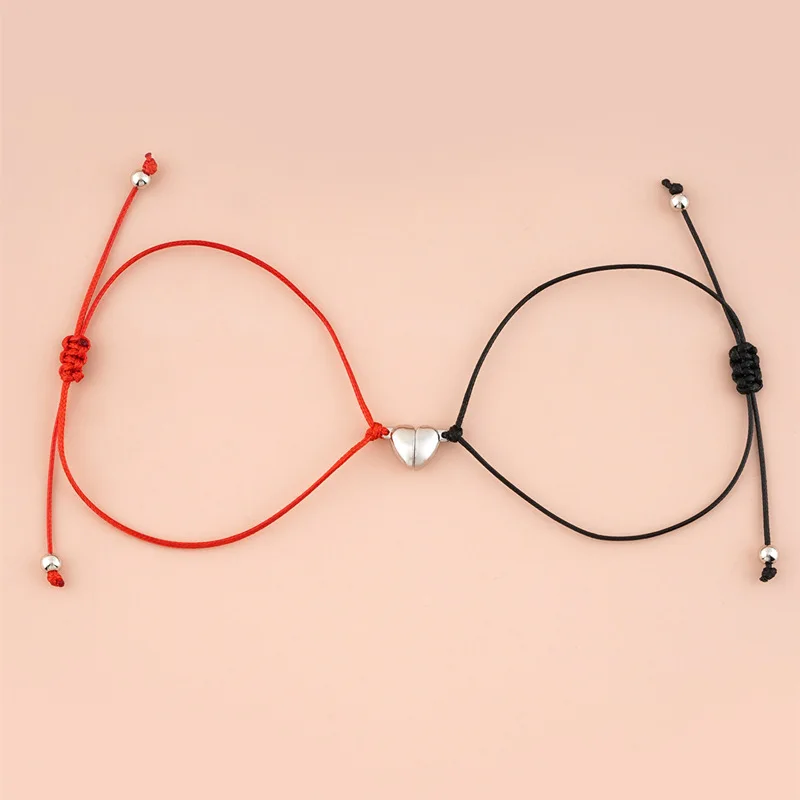 Bracelet Jewelry Heart-shaped Magnet Couple Bracelets Adjustable 2PCS/Set