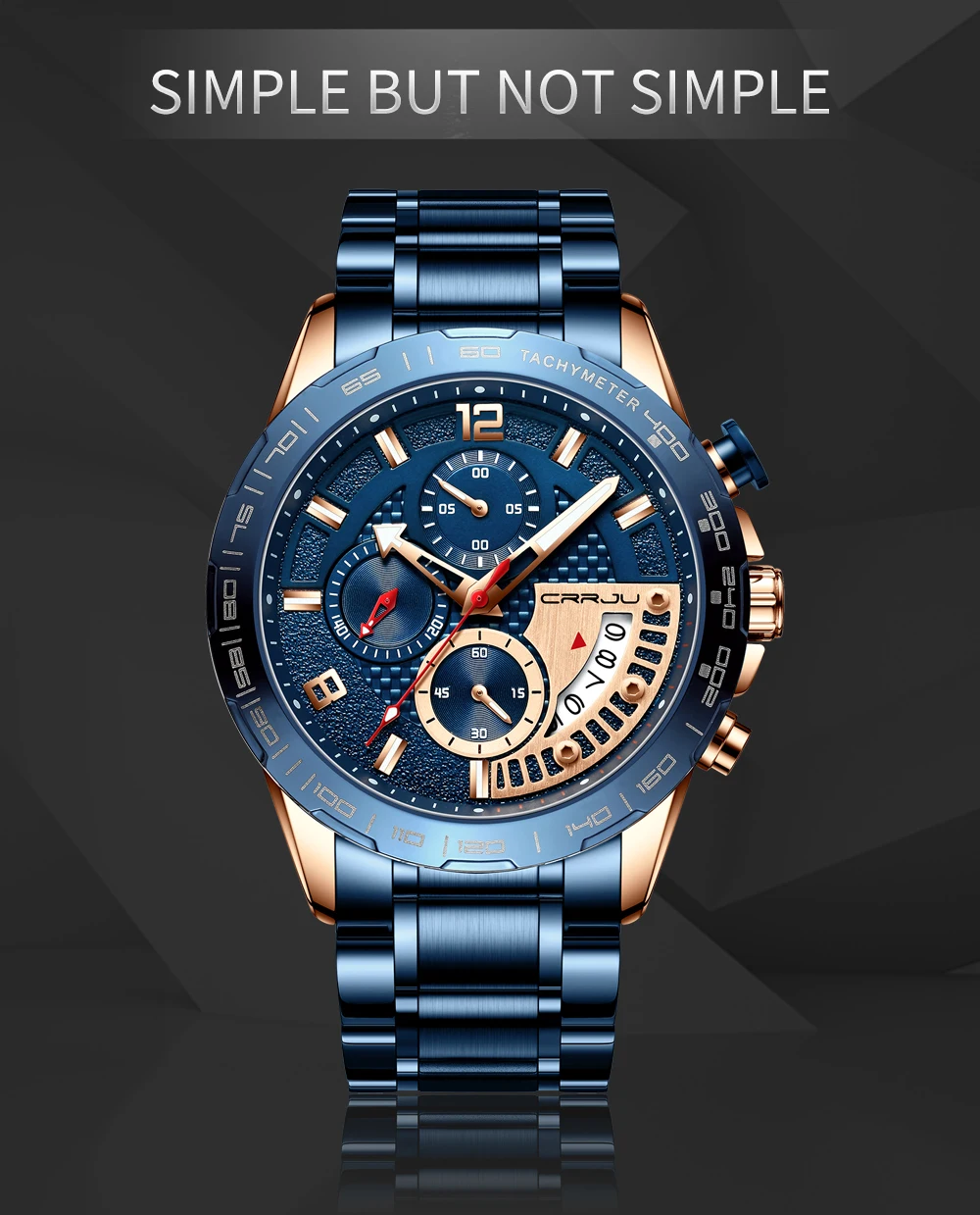 CRRJU 2020 Fashion Stainless Steel Mens Watches Top Brand Luxury Business Luminous Chronograph Quartz Watch Relogio Masculino