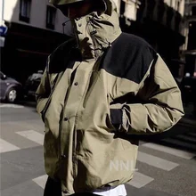 Embroidered Stormsuit Men's and Women's Autumn and Winter Outdoor Windbreaker Hooded Jacket Jacket Thickened Warmth 2021