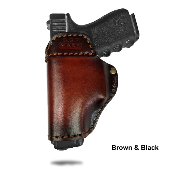 Brown-Black B.B.F MAKE Пистолет Чехол кожаный мешок Patternt сумка доски для S& W М& P щит GLOCK 17 18 19 22 23 26 27 32 42, 43 SpringField Cas - Цвет: Brown-Black