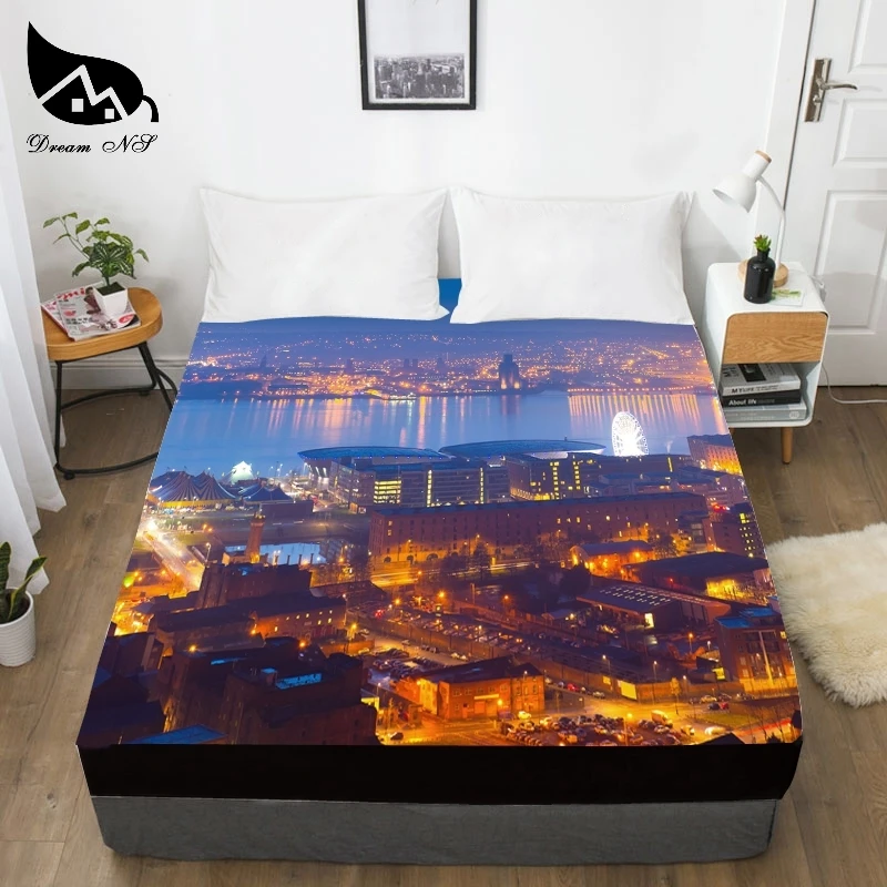 Dream NS City Night View платье для спальни домашний текстиль простыни 3D печать ночной город огни Bettlaken 1 шт