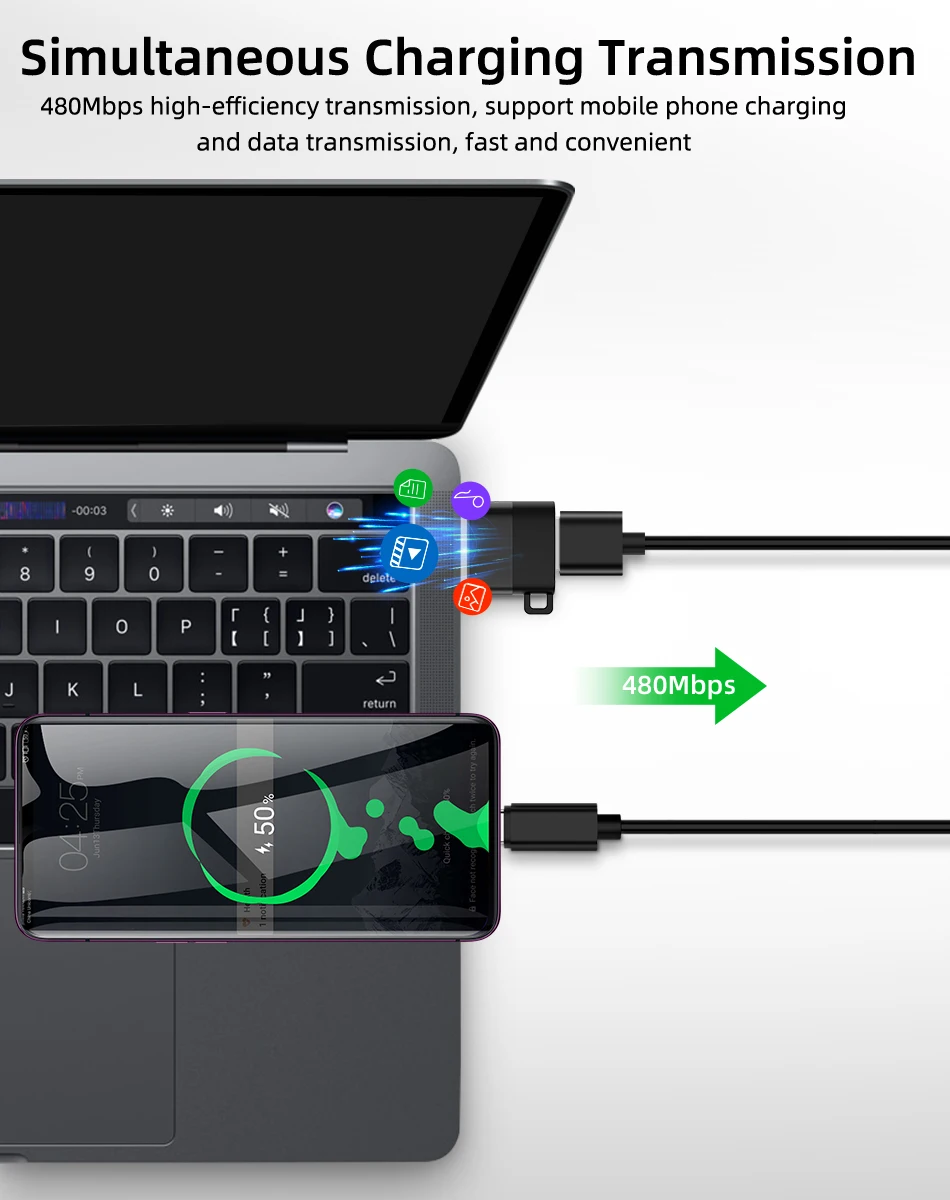 Type-C телефонный адаптер для samsung S9 S10 huawei P20 USB 2,0 мужчина к женскому USB C мышь планшетный ПК OTG Мобильный телефон USB разъем