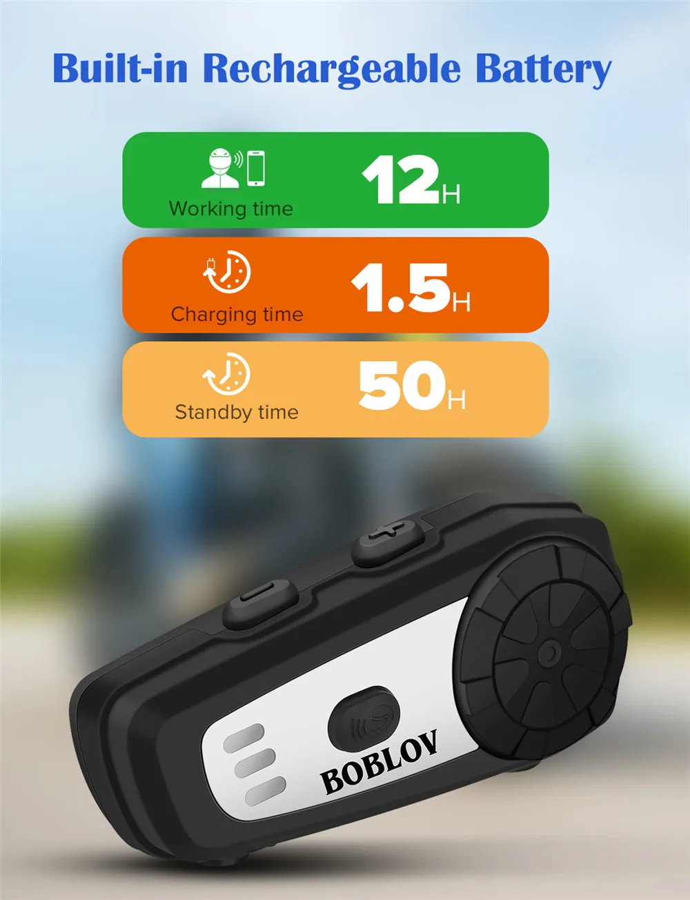 Пара BOBLOV водонепроницаемый мотоциклетный шлем Bluetooth гарнитура домофон M6 BT Moto домофон беспроводной громкой связи Встроенный FM радио