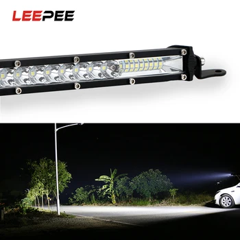 

LEEPEE Ultra Slim 10 20inch Car Light Bar LED Work Light for Jeep ATV Trucks Tractor Spot Flood Driving Light 10-30V Car Styling