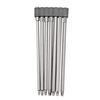 

7 PCS Electric Square Screwdriver Bit Set S2 + Surface Blasting Hex Handle 1/4 inch Repair Tool for Pocket Hole Jig 6 Inch Lengt