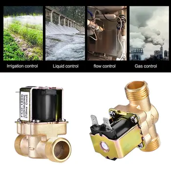 

1/2 AC 220V Normally Closed Electric Solenoid Magnetic For Water Control L Inlet Electric Magnetic Solenoid Valve Brass