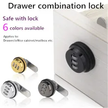 

3 Digit Combination Lock 6 Color Drawer File Cabinet Zinc Alloy 20-30mm Rotating Tongue Cam Lock Mailbox Security Hardware