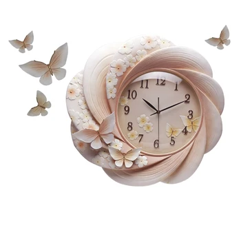 

Nordic Art Wall Clock Flower Simple Luxury Creative Mute Wall Clocks 3D Vogue Linging Room Zegary Scienne Home Decoration AB50WC