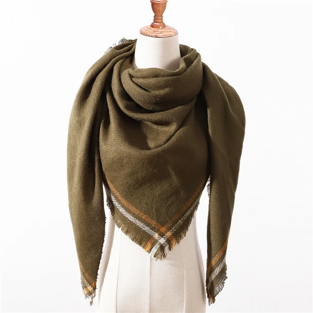 Designer 2021 knitted spring winter women scarf plaid warm cashmere scarves shawls luxury brand neck bandana pashmina lady wrap UL-2