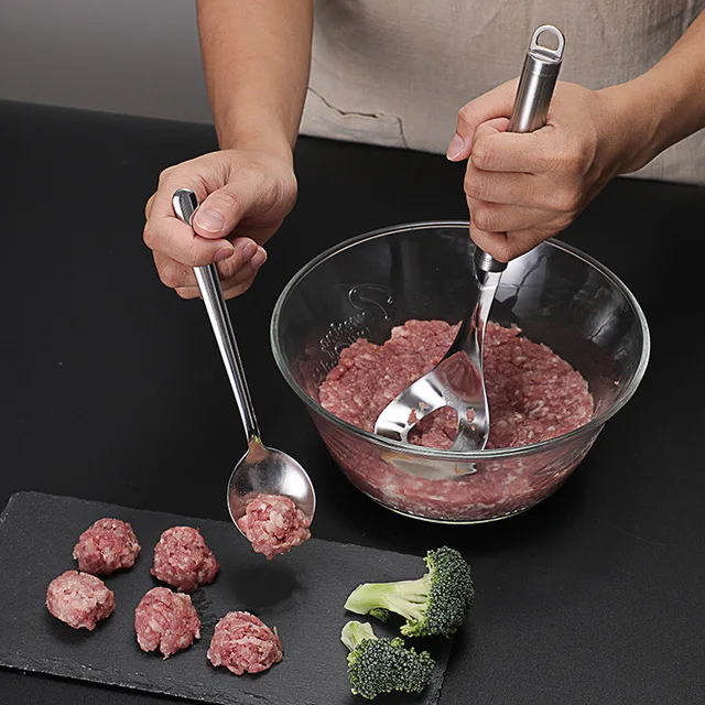 Spoon Gadget Utensil Meatball-Maker Meat-Tool Elliptical-Leakage-Hole Non-Stick Kitchen