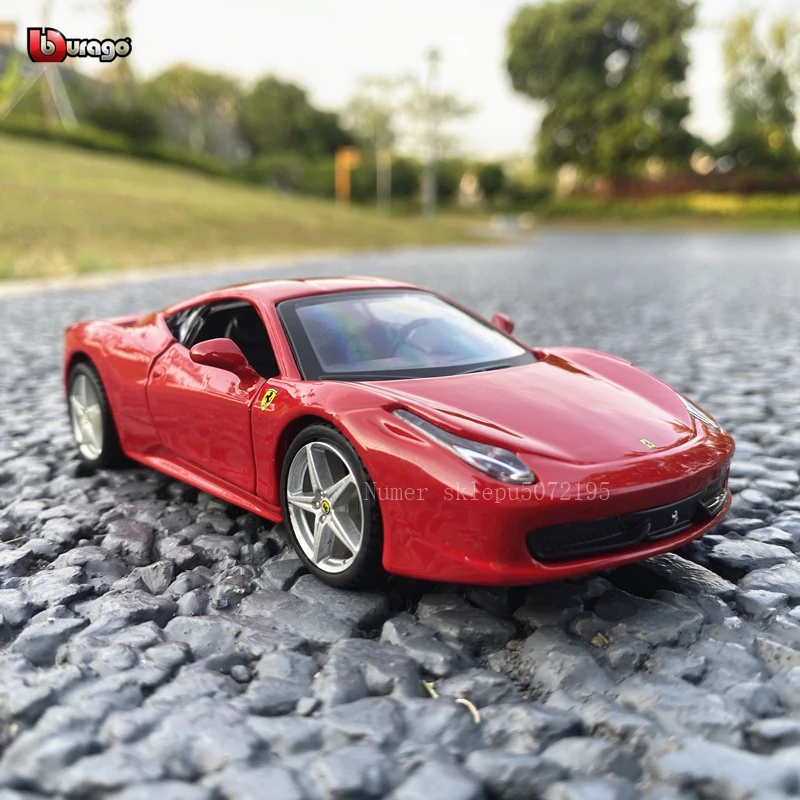 

Bburago 1:32 Ferrari 458 Italia series acrylic display box rally car model Simulation Alloy Car Model Collect gifts toy