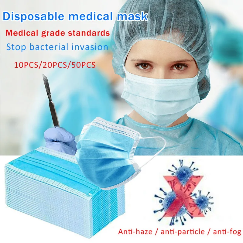 

Bfaccia 10pcs/pack Anti-dust Safe Breathable Mouth Masks Dental Disposable Ear Loop Face Hypoallergenic Masks In Stock