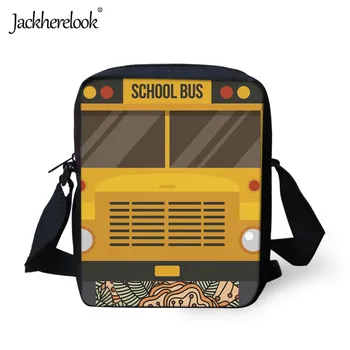 

Jackherelook 2019 Fashion School Shoulder Bags Crossbody Bag 3D Yellow Bus Printing Messenger Bag Students Handbag