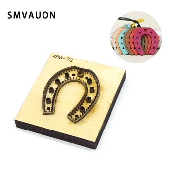 

SMVAUON Wooden Mould Cutting Dies For Scrapbooking Key Ring DIY Key Fun Pendant Leather Cut Mold Knife Mould Hand Punch Tool