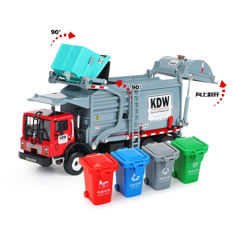 

1:50 high simulation city garbage classification set all alloy multi-joint simulation garbage truck model children's toys