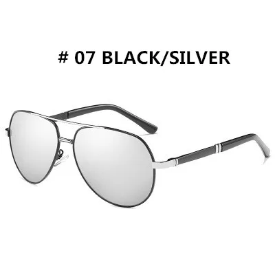 07 BLACK-SILVER Модные Винтажные Солнцезащитные очки hd vision, очки для вождения автомобиля, для улучшения зрения, Мужские поляризационные очки для водителей, авто очки - Название цвета: 07 BLACK-SILVER