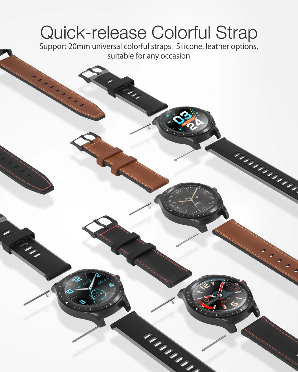Tela de Toque Cuidados com a Saúde dos Homens Pulseira para Ios Android para Xiaomi Blitzwolf Completa Relógio Inteligente Freqüência Cardíaca Hl2 14 Blitzwolf hl2 tela de toque completa relógio