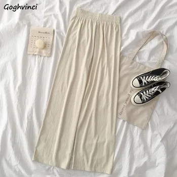 

casual pants women solid simple spring all-match loose wide leg trousers office lady korean style students chic fashion ulzzang