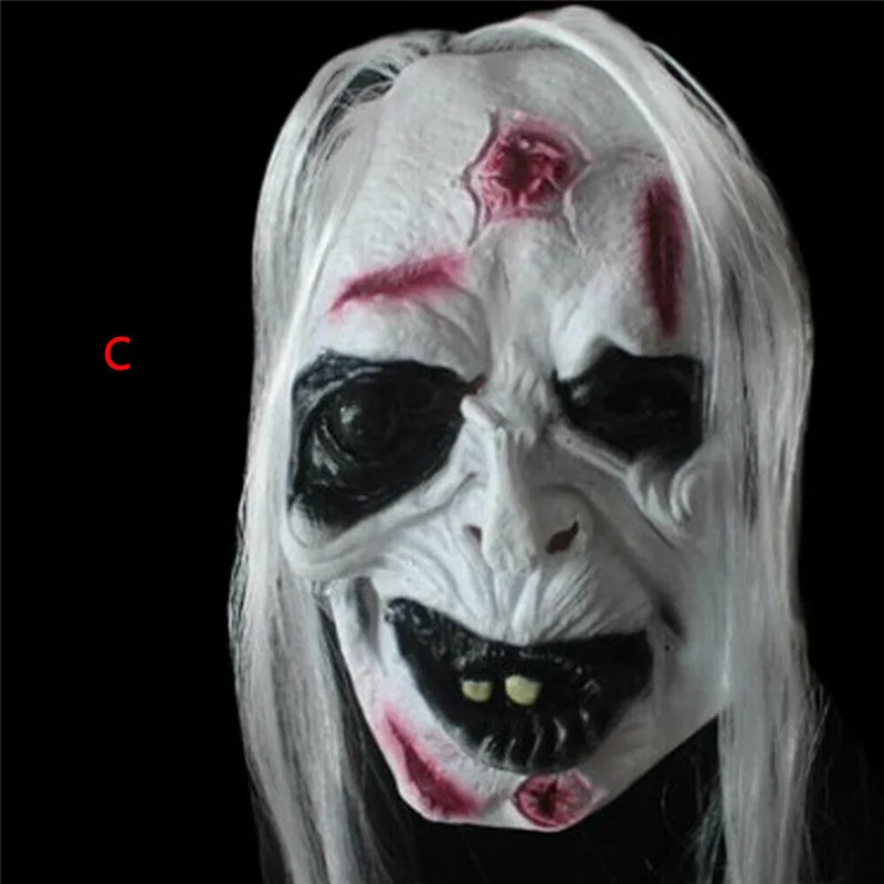 C Страшная маска на Хеллоуин маска для призраков вечерние праздничные маски Поставки год большой Косплей мужчин и женщин ужасное лицо маски - Цвет: C