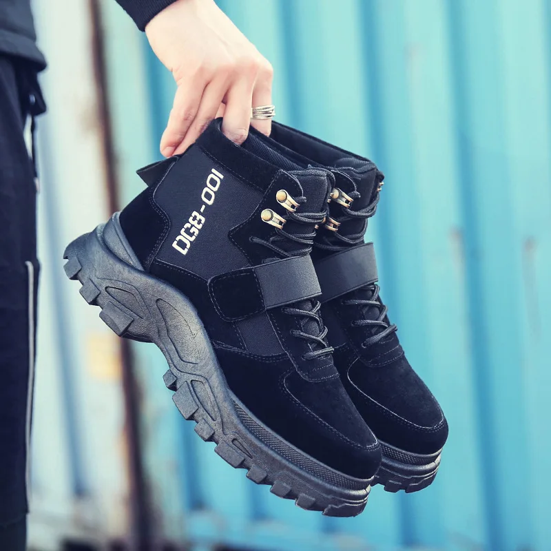 

2019 New Men Genuine Boots Mens Fashion Spring Autumn Comfortable Casual Boots Male Ankle Lace Up Outdoor Flat Shoes U3-02