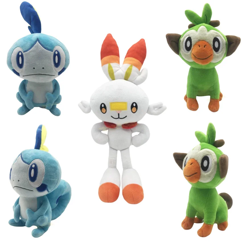 

Sword shield Gosanke Sobble Grookey Scorbunny plush kawaii monkey rabbit Cartoon game toys soft Claw machine doll for kid gift