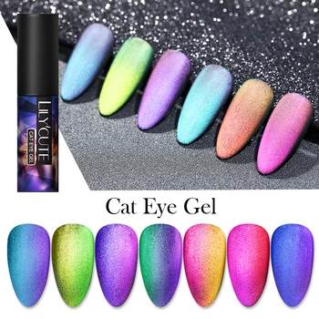 

LILYCUTE 9D Auroras Nails Cat Eye Gel Polish Magnetic Nail Gel Sky Soak Off UV Magnetic Gel Nail Art Gel Nail Varnish 5ml