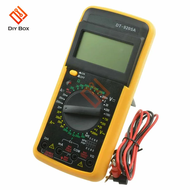 DT9205A мультиметр цифровой дисплей электрический ручной тестер метр Вольт Ампер Ом тестер метр ЖК-дисплей цифровой дисплей с кабелем зонд